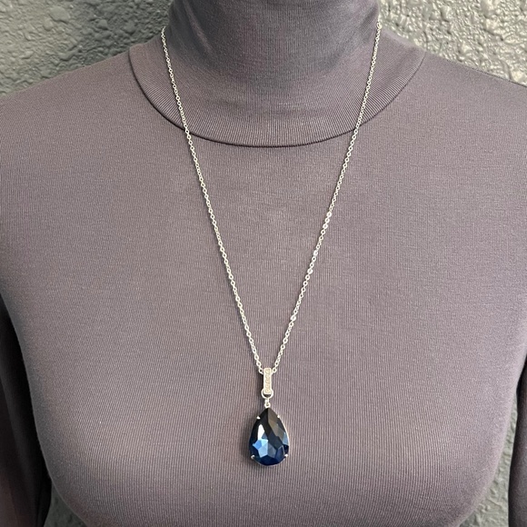 Peaky Blinders Grace Shelby Teardrop Sapphire Necklace, Handmade Replica - Picture 9 of 15
